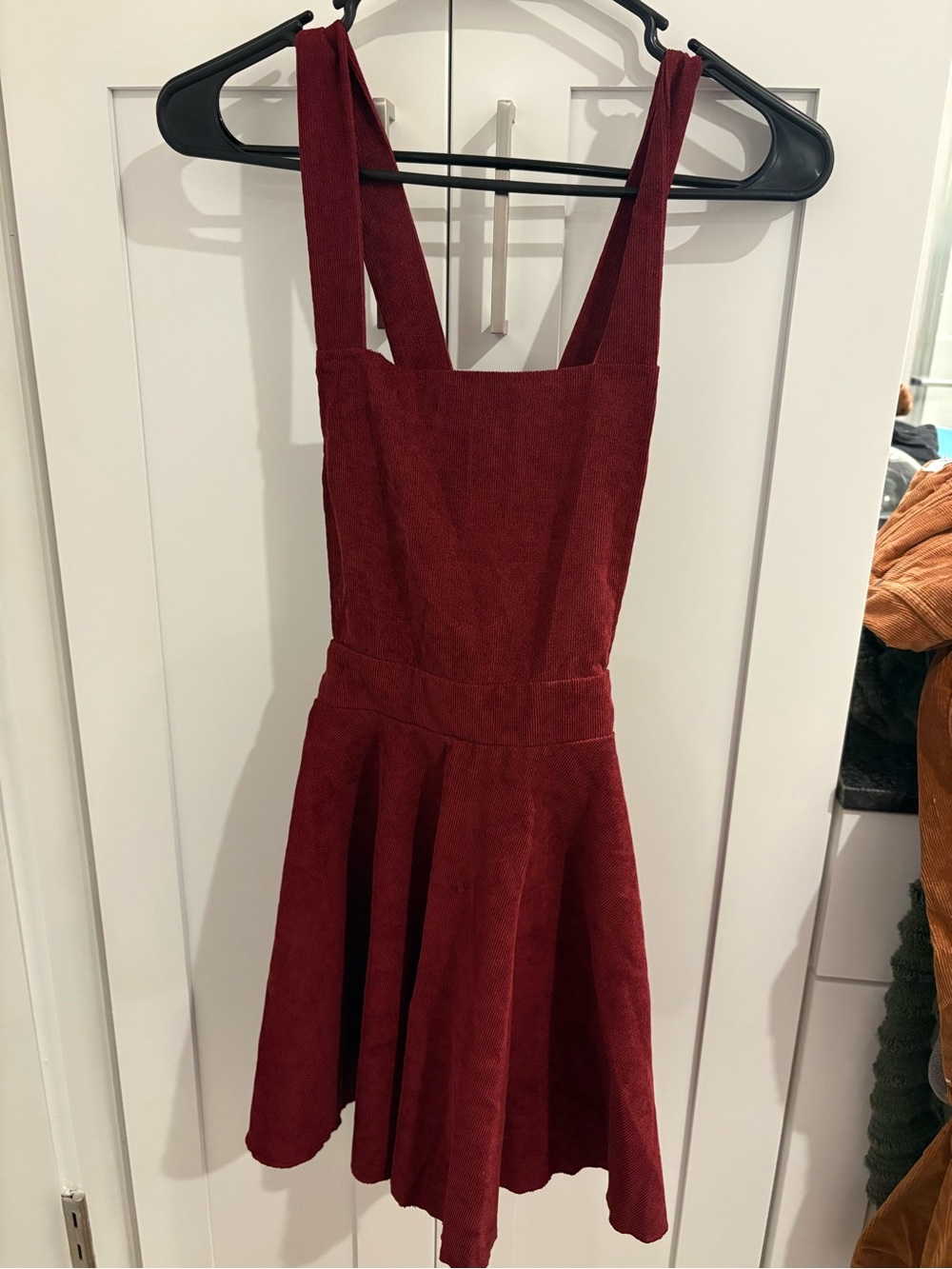 Women’s Burgundy Corduroy Pinafore Dress